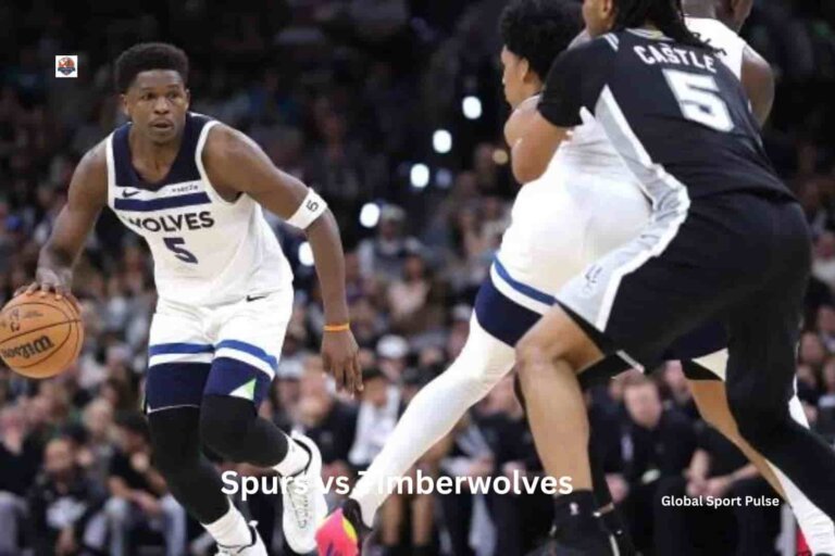 San Antonio Spurs vs Minnesota Timberwolves basketball game action on the court.