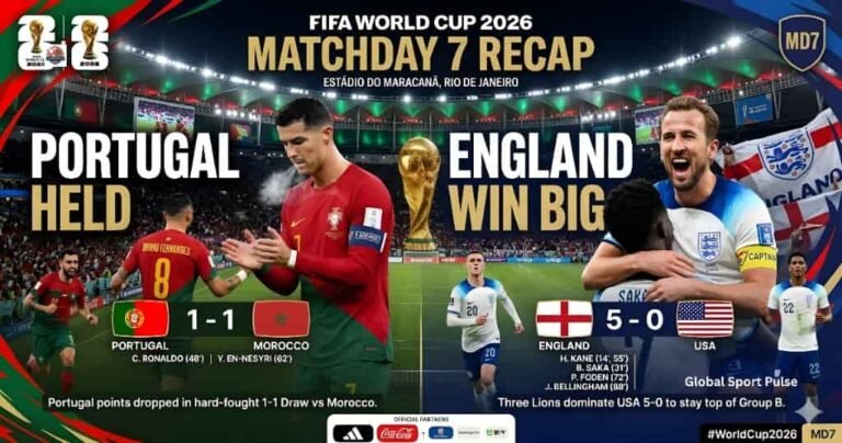 FIFA World Cup 2026 MD7 Recap: Portugal Held, England Win Big