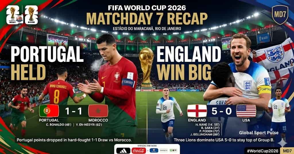 FIFA World Cup 2026 MD7 Recap: Portugal Held, England Win Big